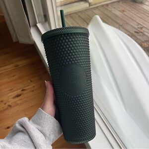 Large Matte Dark Green Starbucks Tumbler